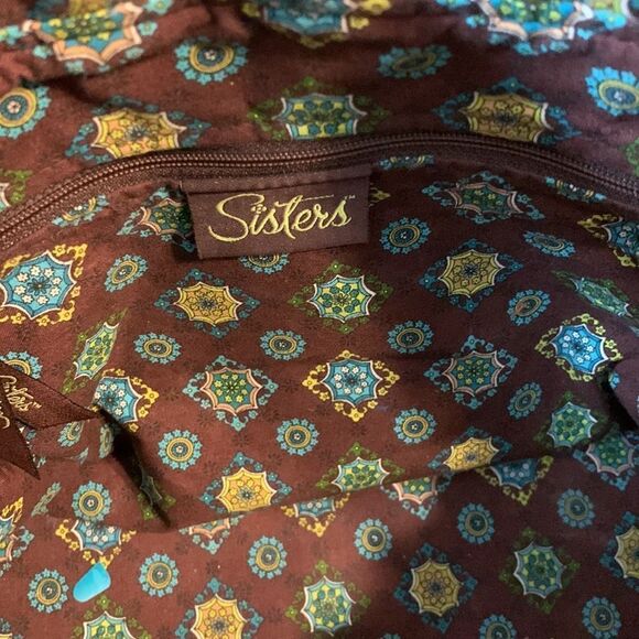 Sisters brown & blue quilted tote - Picture 6 of 8